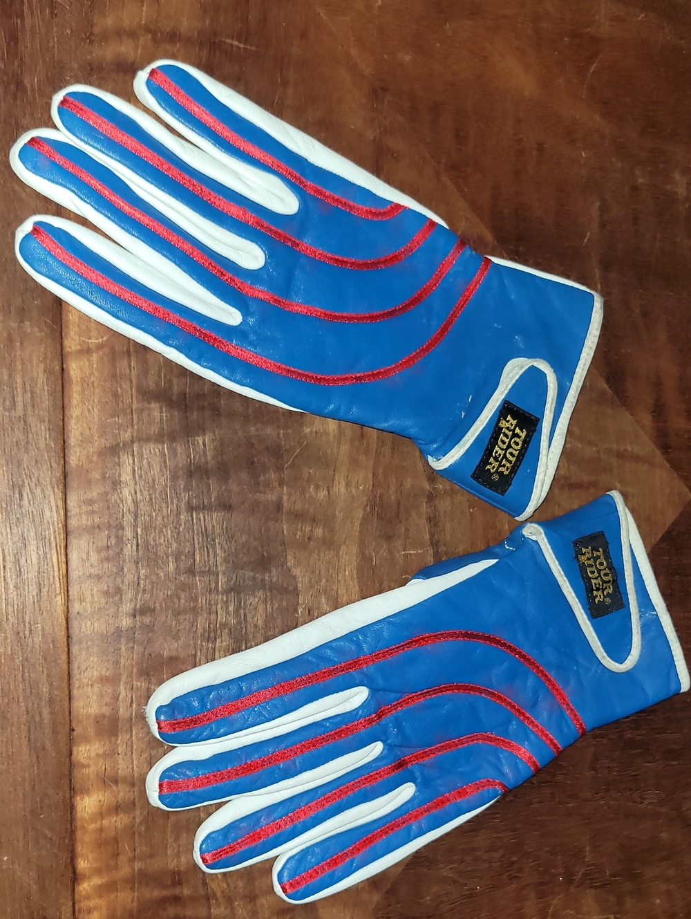 Vintage. 70s/80s. TOUR RIDER. Motorcycle Touring Gloves. Leather. Size Large.